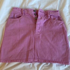 pink denim skirt